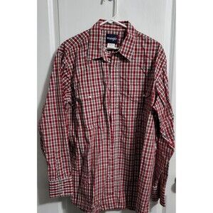 WRANGLER Western Shirt. 2XLT Pearl Snap Red Plaid Long Sleeve USA